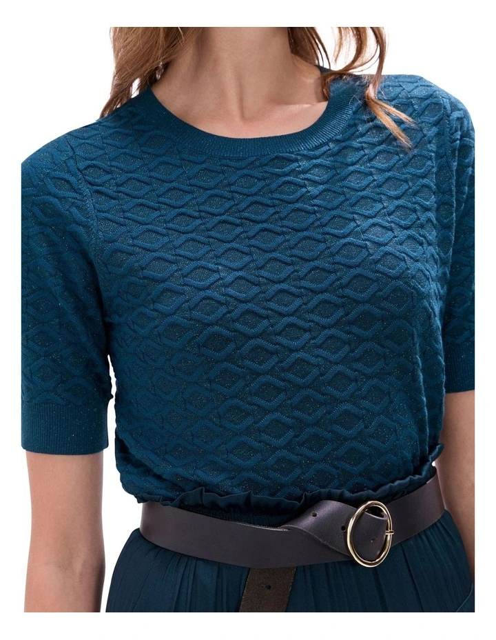 Shimmer Flames Knit Jumper in Deep Forest image 3