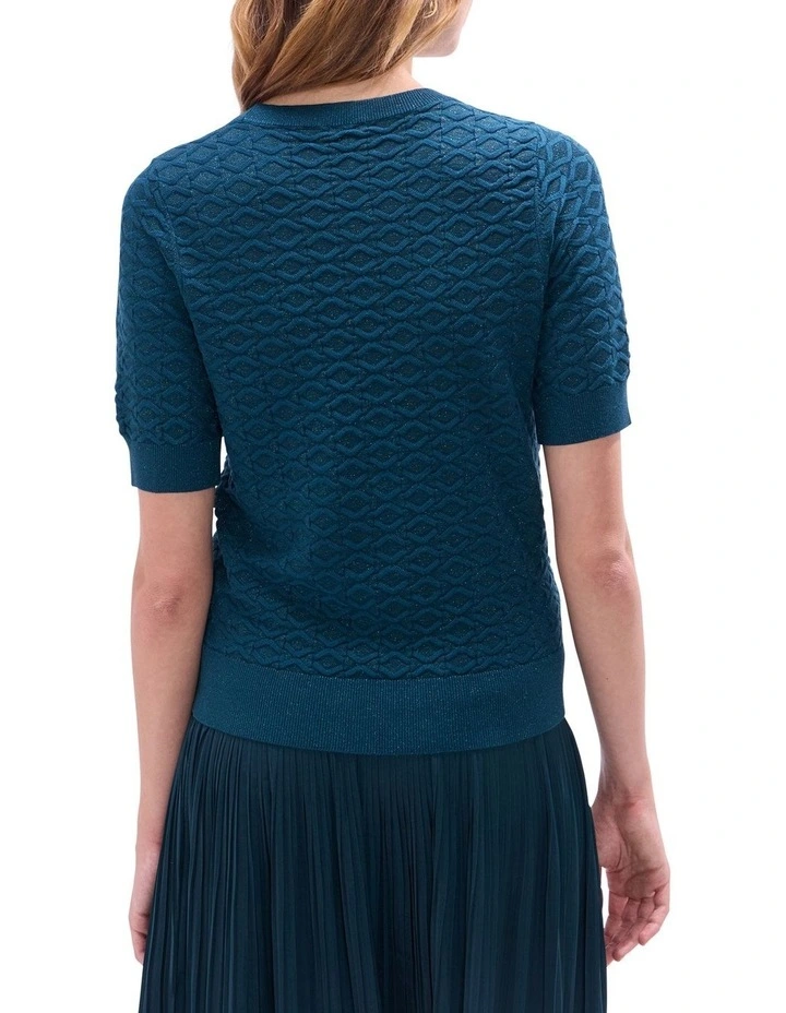 Shimmer Flames Knit Jumper in Deep Forest image 4