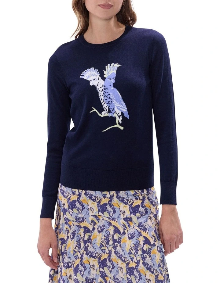 Wings And Ruin Csc Knit Jumper in Navy Multi image 1
