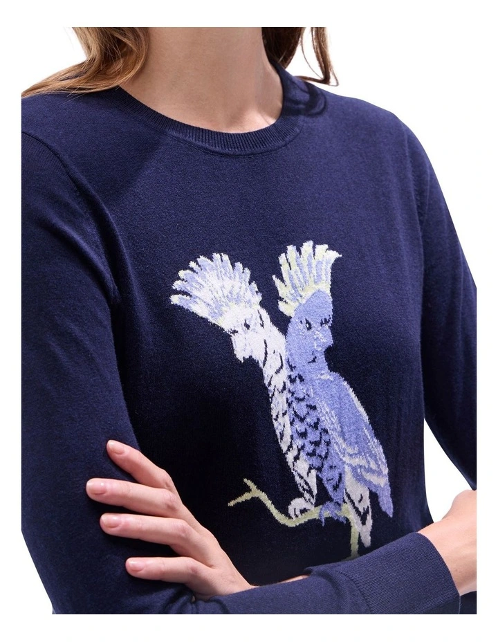 Wings And Ruin Csc Knit Jumper in Navy Multi image 3