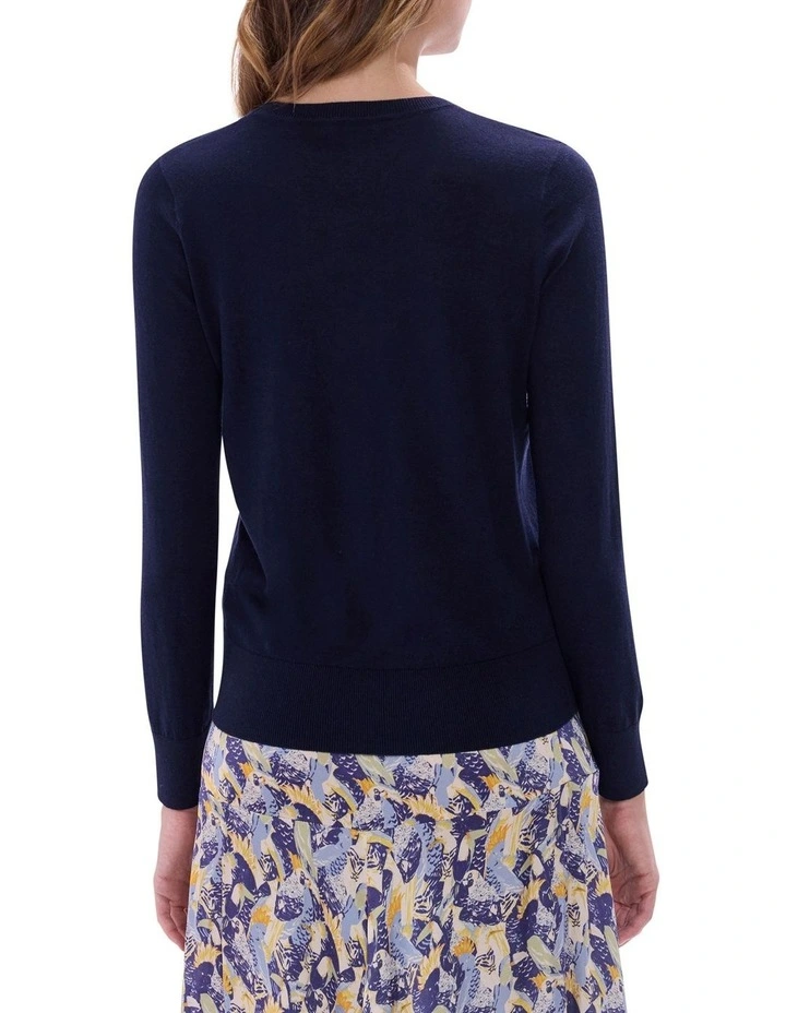 Wings And Ruin Csc Knit Jumper in Navy Multi image 4