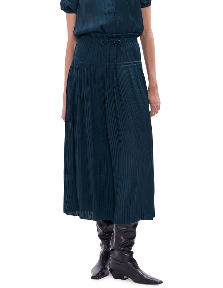 Karu Pleated Midi Skirt in Deep Forest image 2