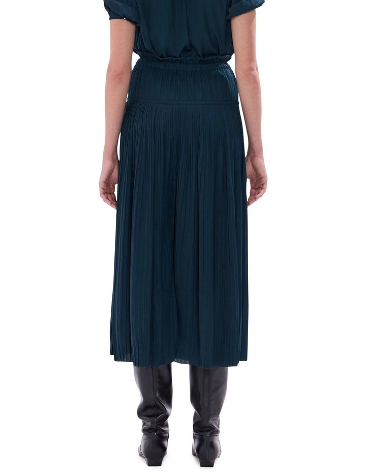 Karu Pleated Midi Skirt in Deep Forest image 4