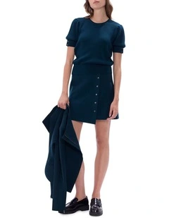 Fiadh Felted Wool Mini Skirt in Deep Forest