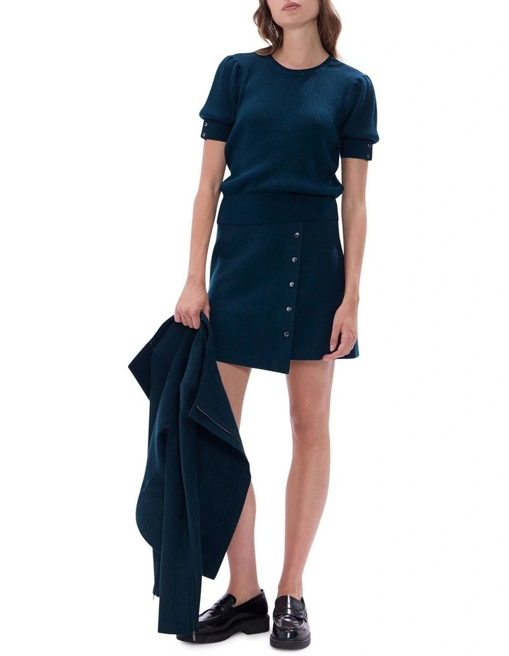 Fiadh Felted Wool Mini Skirt in Deep Forest image 1