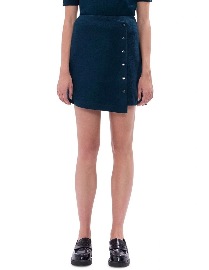 Fiadh Felted Wool Mini Skirt in Deep Forest image 2