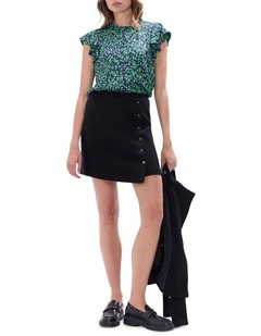 Fiadh Felted Wool Mini Skirt in Black