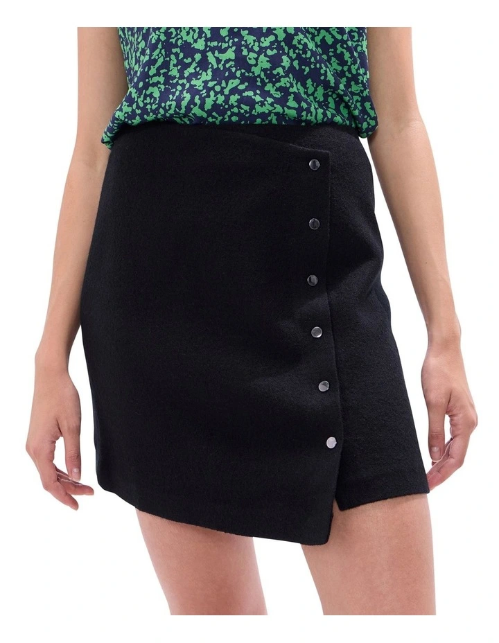 Fiadh Felted Wool Mini Skirt in Black image 3