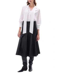 Cosmic Coated Denim Skirt in Black