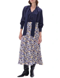 Wings And Ruin Skirt in Blue Multi