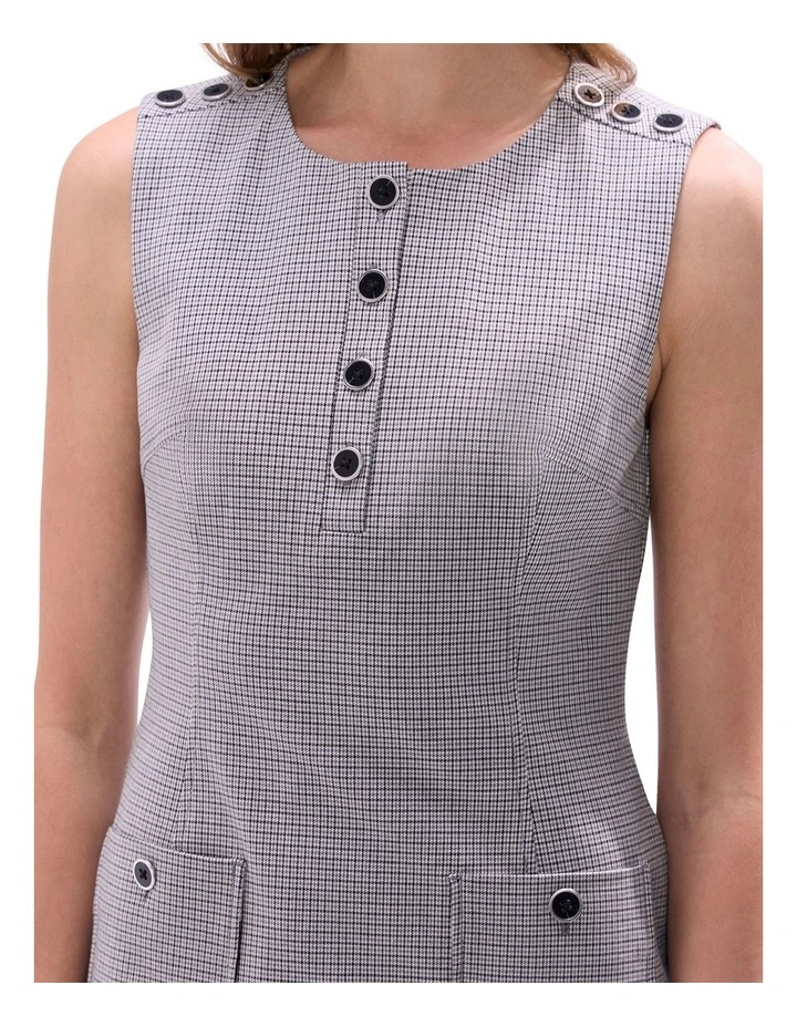 Dawn Check Mini Dress in Grey image 3