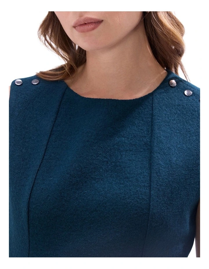 Feyre Felted Wool Mini Dress in Deep Forest image 3