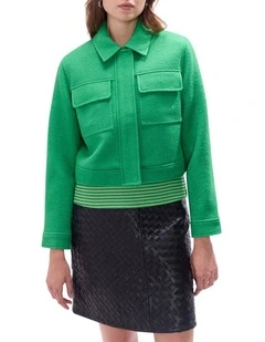 Eris Relaxed Wool Jacket in Shamrock Green