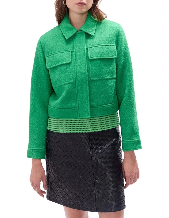 Eris Relaxed Wool Jacket in Shamrock Green image 1