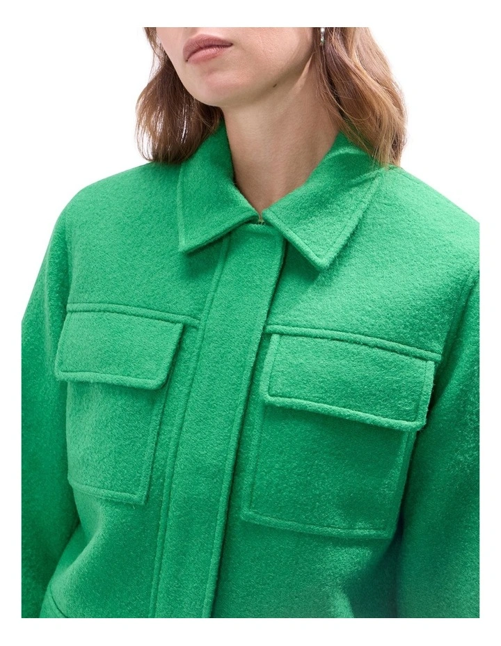 Eris Relaxed Wool Jacket in Shamrock Green image 3
