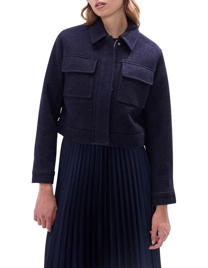 Eris Relaxed Wool Jacket in Midnight image 1