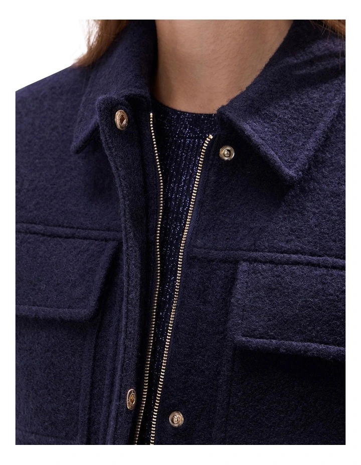 Eris Relaxed Wool Jacket in Midnight image 3