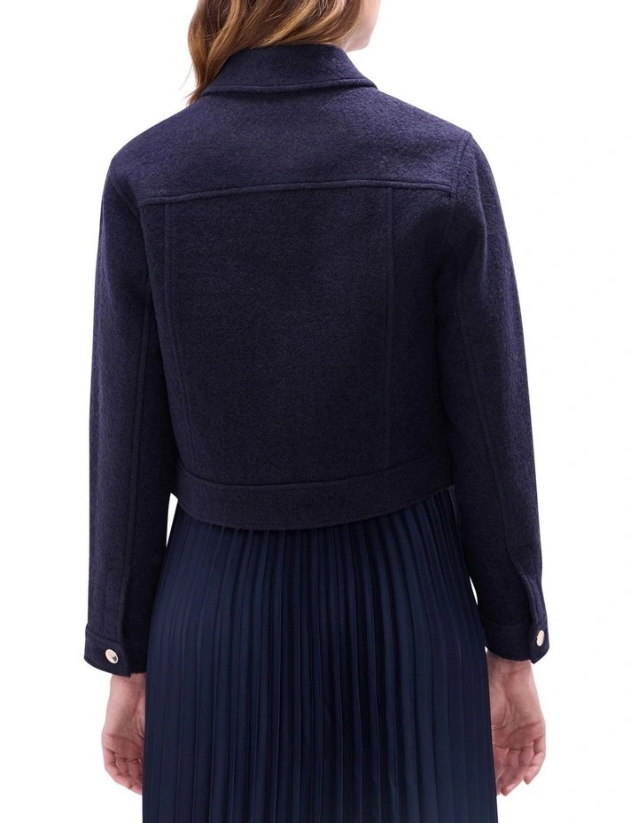 Eris Relaxed Wool Jacket in Midnight image 4