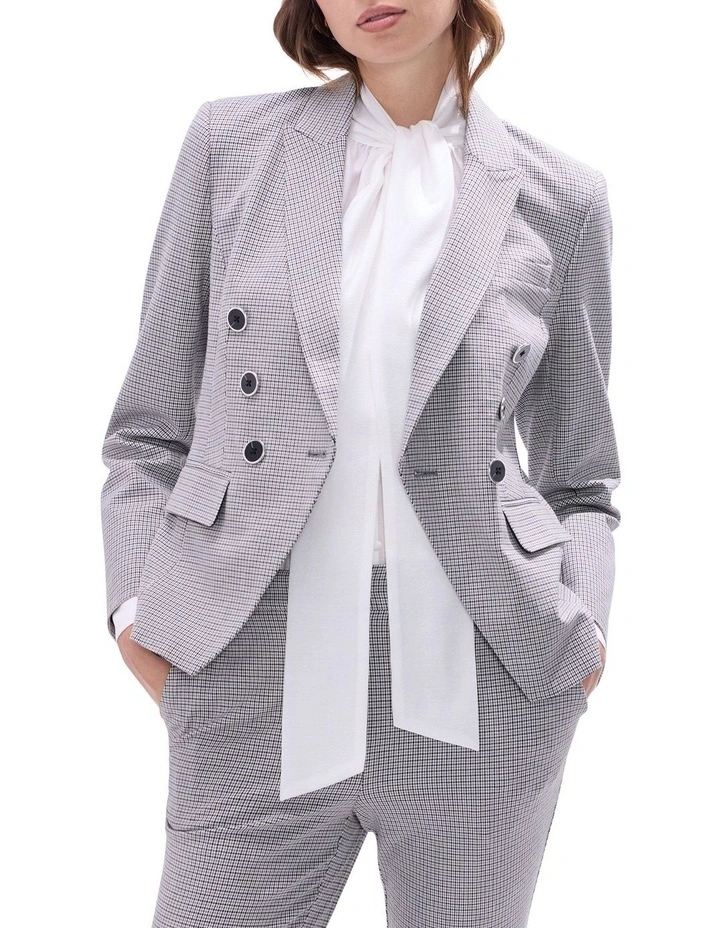 Dawn Check Blazer in Grey Multi image 1