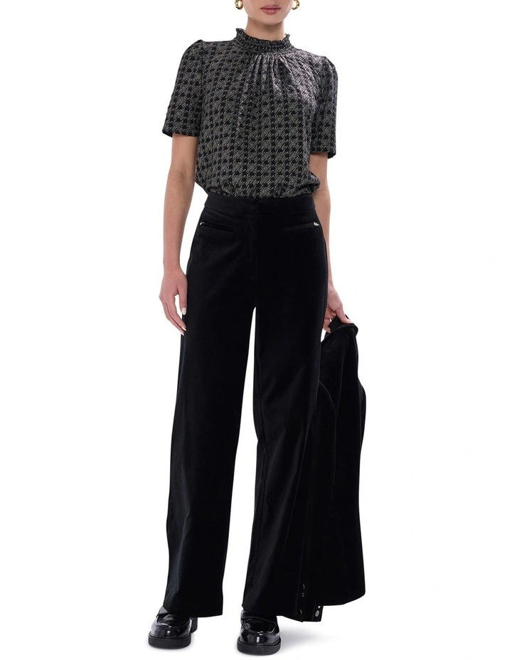 Nala Velvet Pant in Black image 1