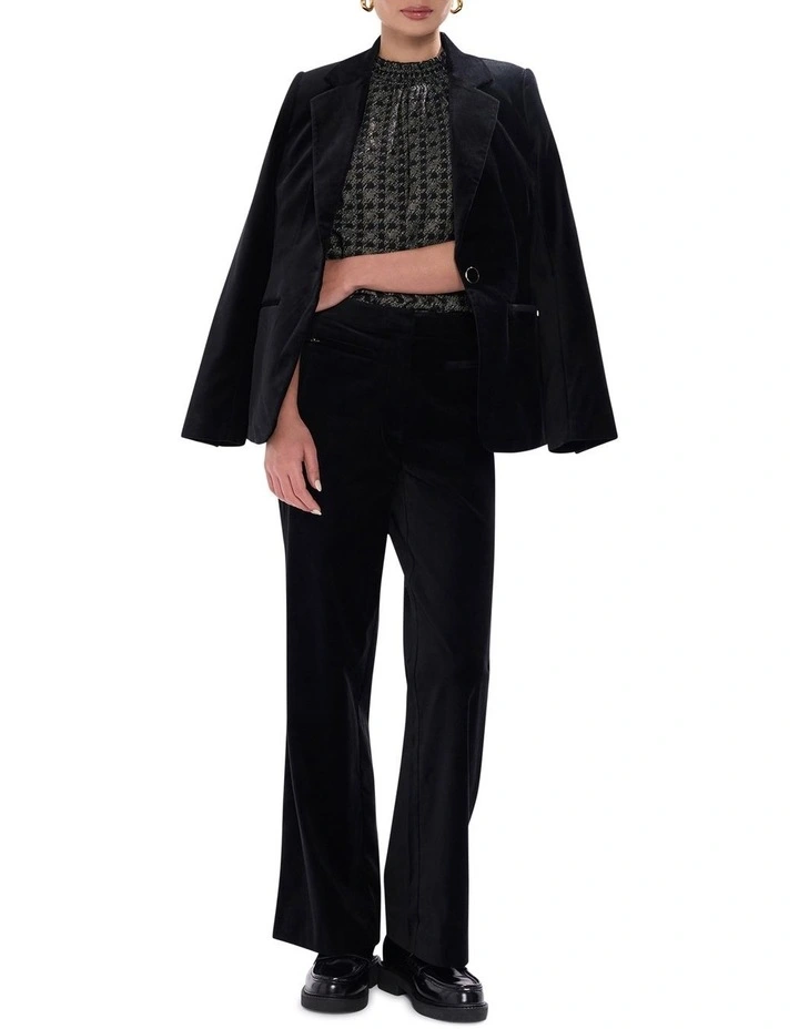 Cece Houndstooth Top in BlackMulti image 2