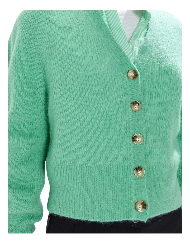 Carey Wool Blend Cardigan in Apple Green image 3