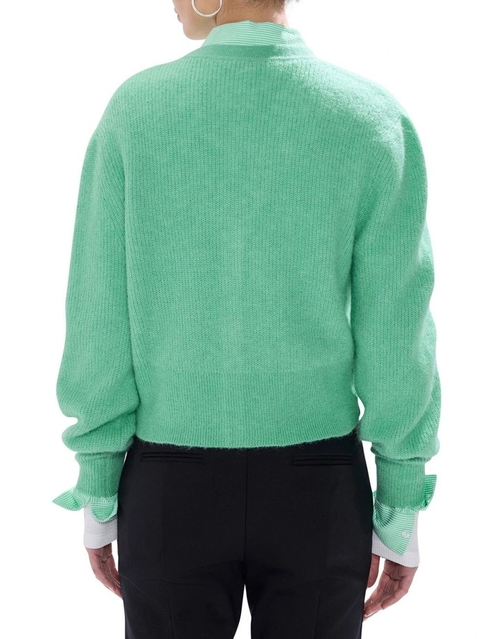 Carey Wool Blend Cardigan in Apple Green image 4