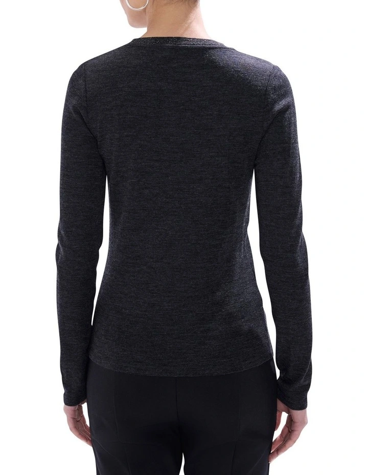 Bellamy Babywool Top in Charcoal Melange image 4