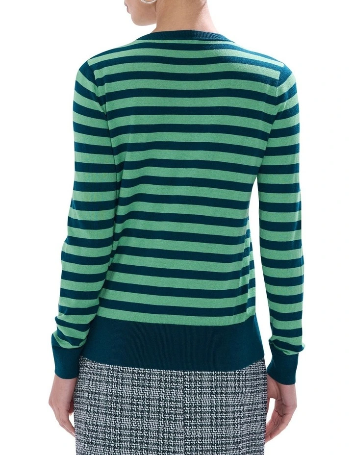 Let Go Csc Stripe Knit in Green Stripe image 4