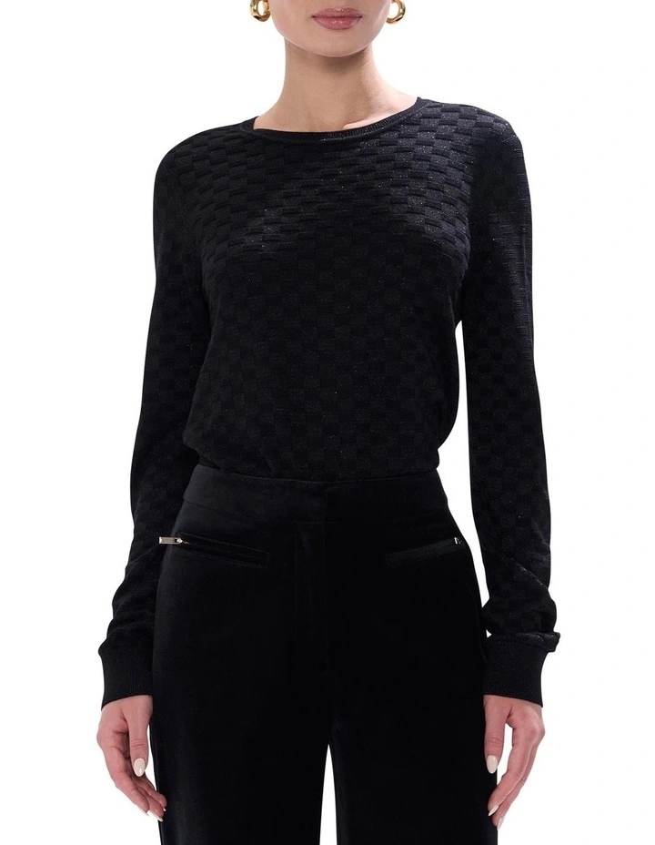 Siren Shimmer Knit Jumper in Black image 1