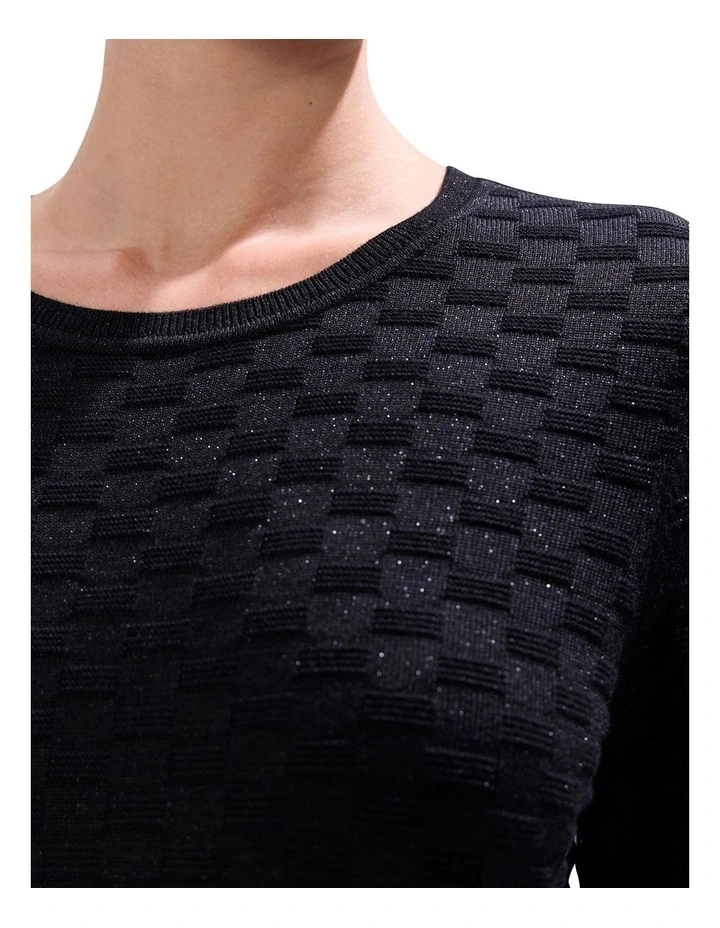 Siren Shimmer Knit Jumper in Black image 3