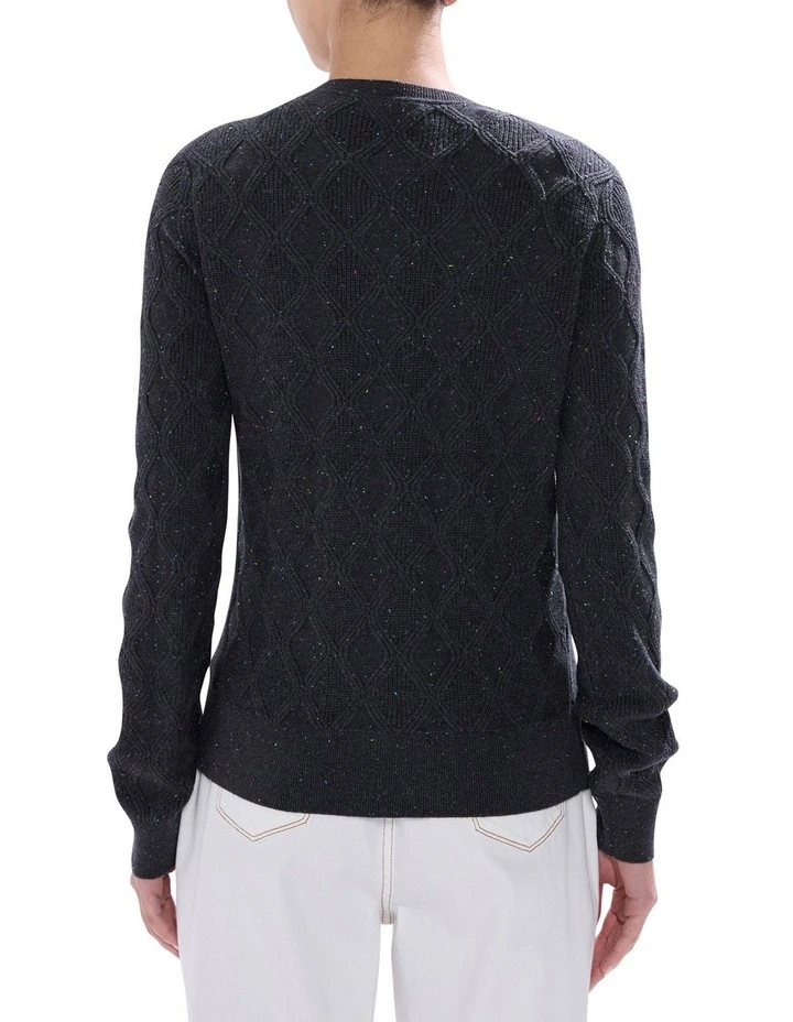 Sarah Cotton Speckle Knit Jumper in Charcoal image 4