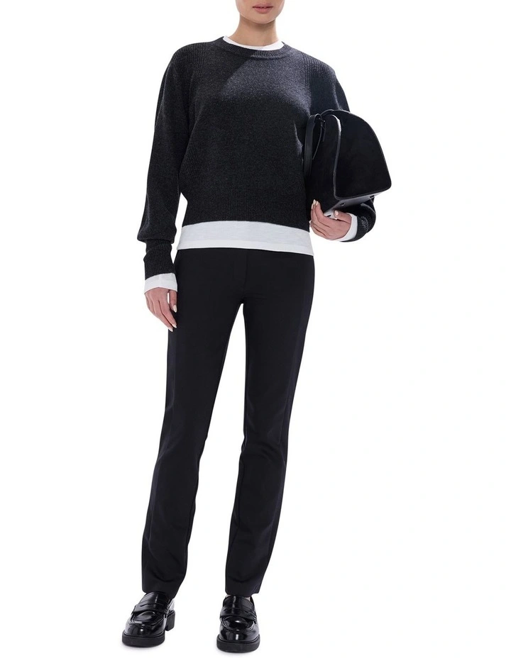 Morissette Merino Knit in Charcoal Melange image 2