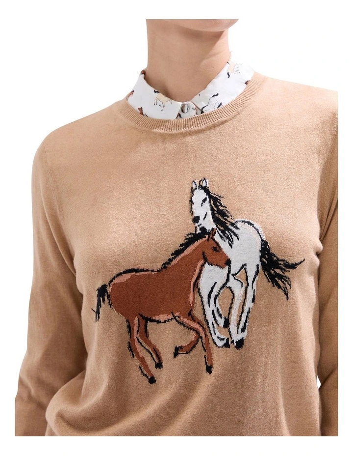 Foal-mates Csc Knit Jumper in Camel image 3