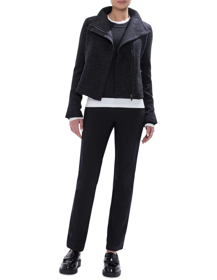 Lani Felted Wool Jacket in Charcoal Melange image 2