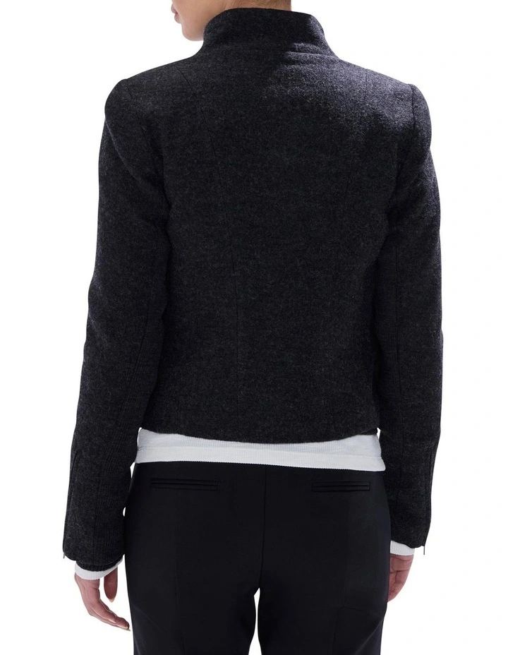 Lani Felted Wool Jacket in Charcoal Melange image 4