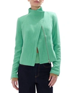 Lani Felted Wool Jacket in Apple Green