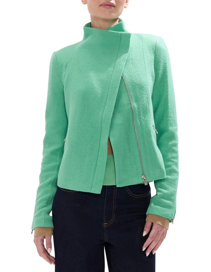 Lani Felted Wool Jacket in Apple Green image 1