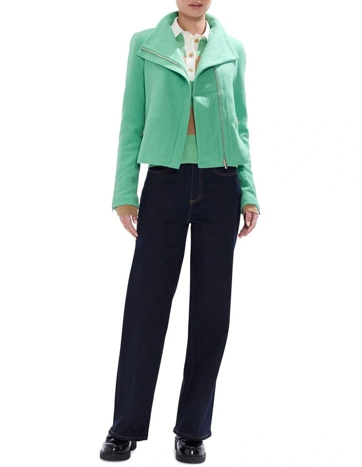 Lani Felted Wool Jacket in Apple Green image 2