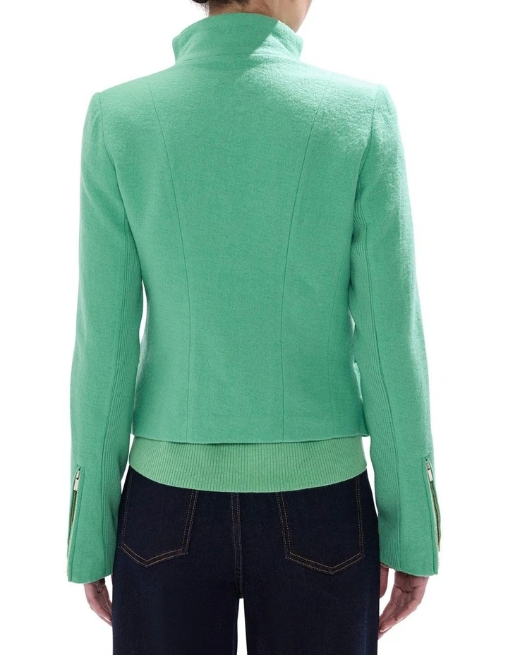 Lani Felted Wool Jacket in Apple Green image 4