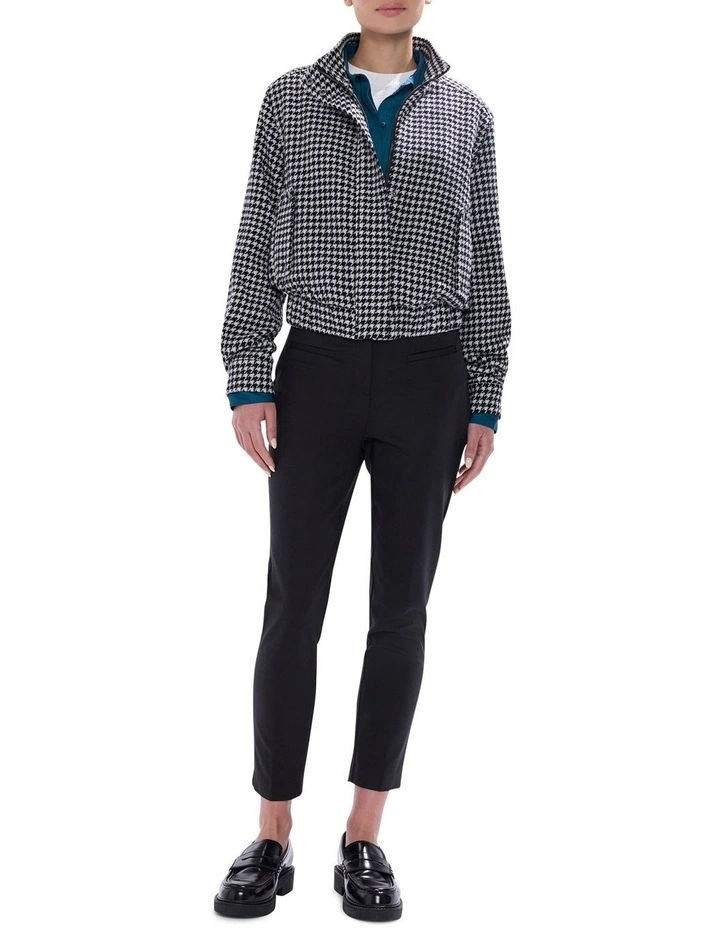 Quinn Houndstooth Bomber in Black/White image 2