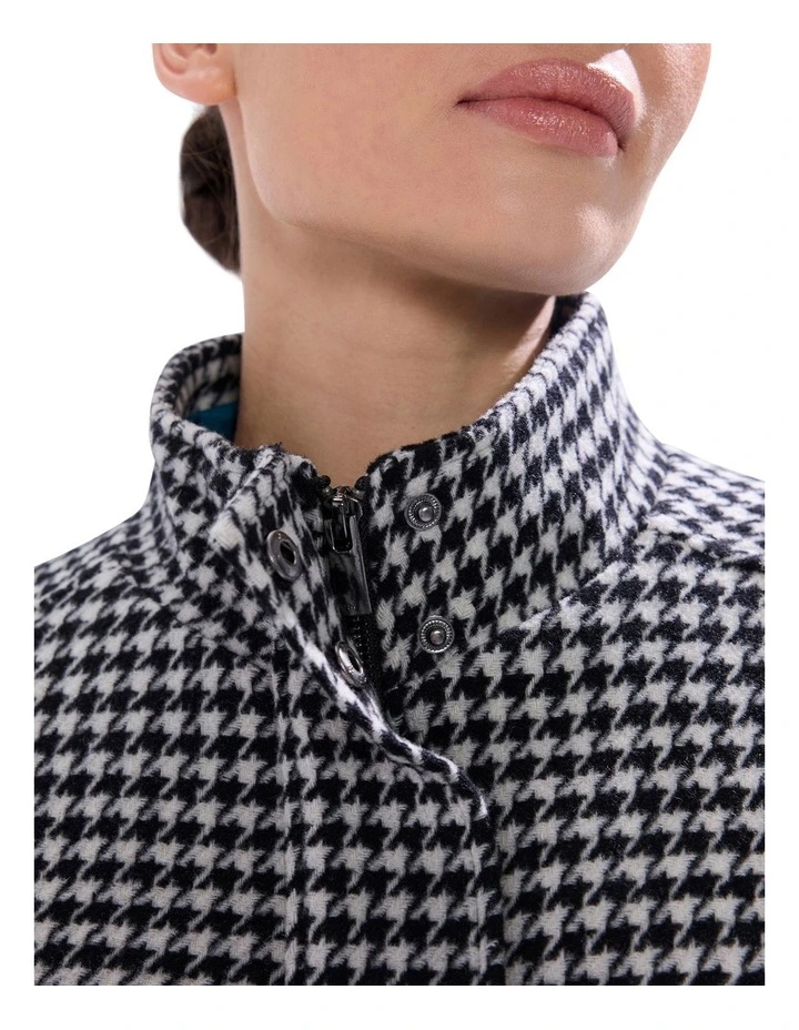 Quinn Houndstooth Bomber in Black/White image 3