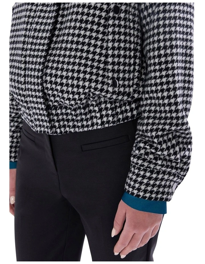 Quinn Houndstooth Bomber in Black/White image 4
