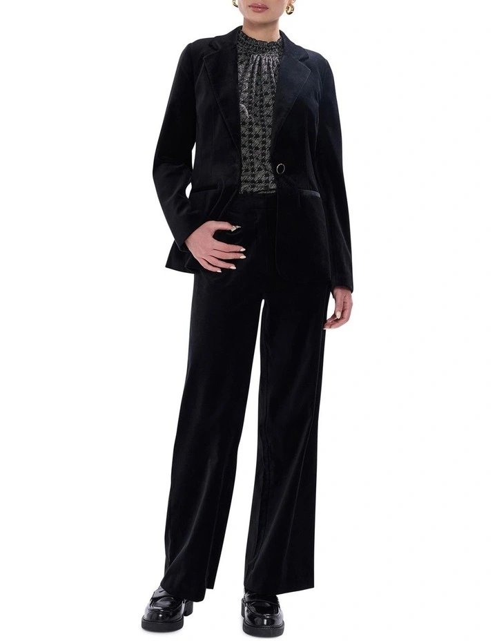 Nala Velvet Blazer in Black image 2