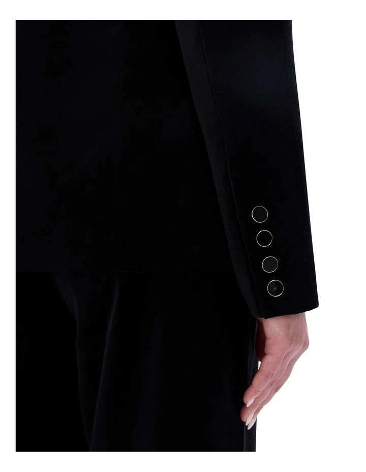Nala Velvet Blazer in Black image 3
