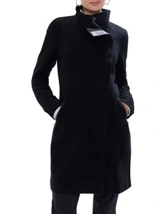 Sophie Felted Wool Coat in Black