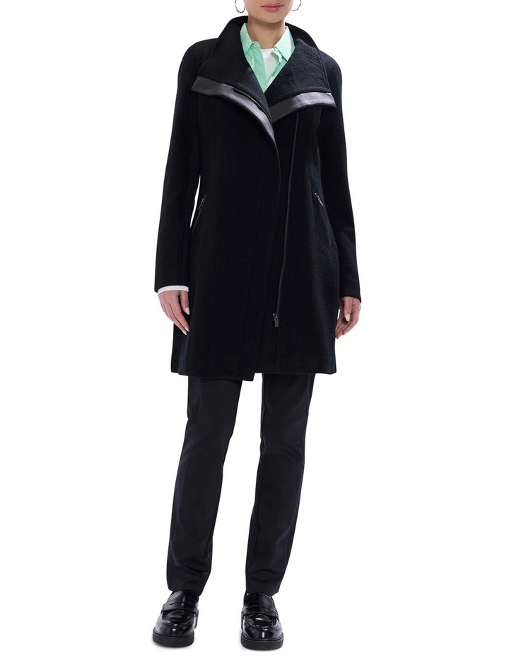 Sophie Felted Wool Coat in Black image 2