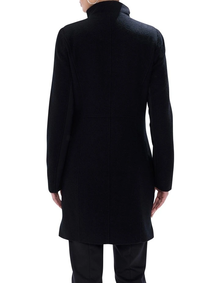 Sophie Felted Wool Coat in Black image 4