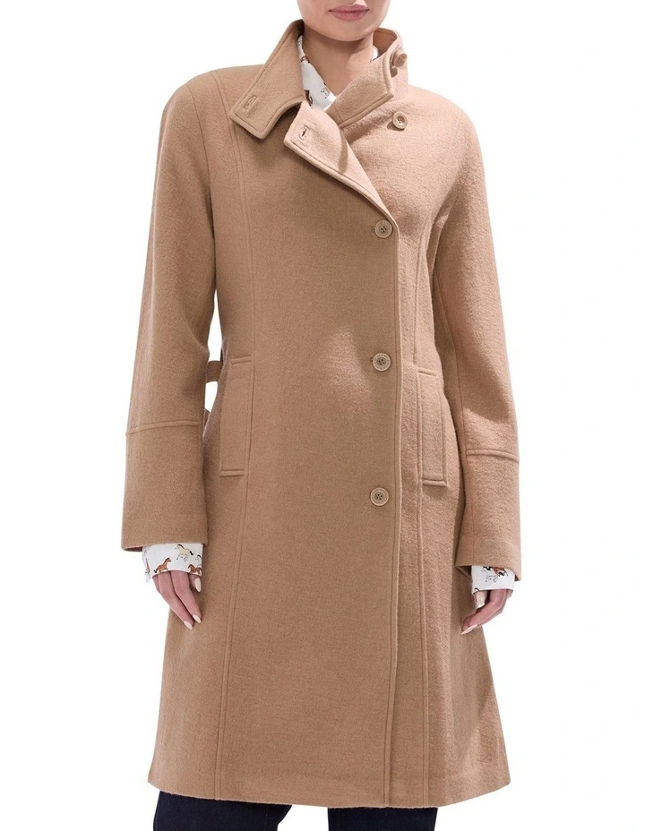 Francesca Felted Wool Coat in Camel image 1