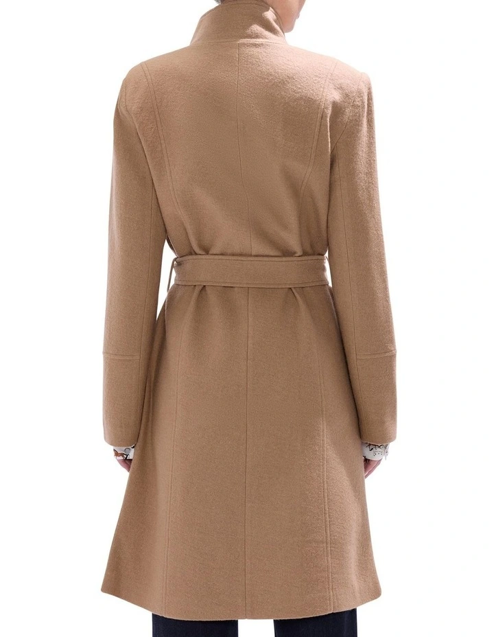 Francesca Felted Wool Coat in Camel image 4